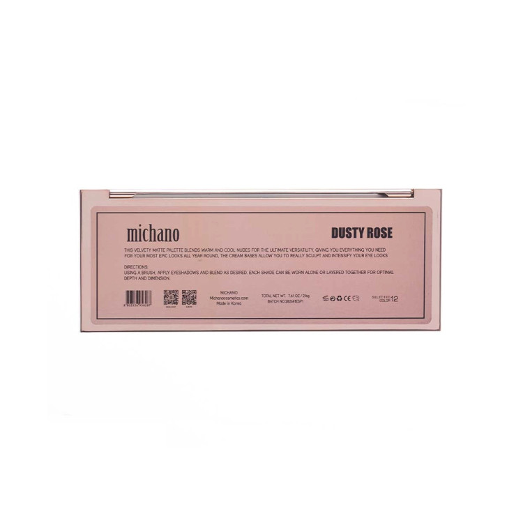 پالت سایه ۱۲ رنگ میچانو مدل DUSTY ROSE